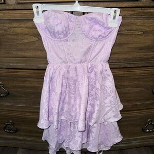 Lucy in the Sky Strapless Lavender Dress